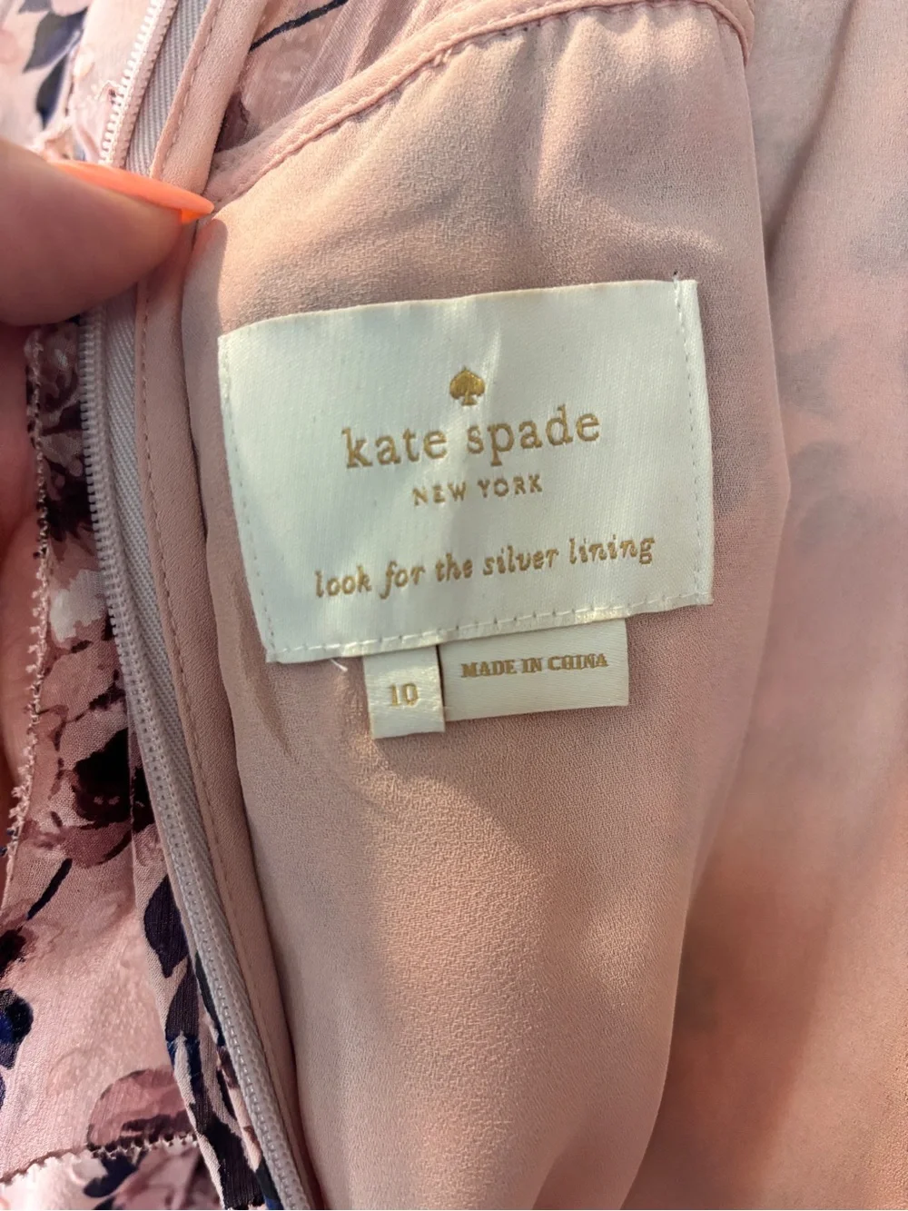 kate spade Camel Floral Ruffle Mini Dress - Picture 4 of 4